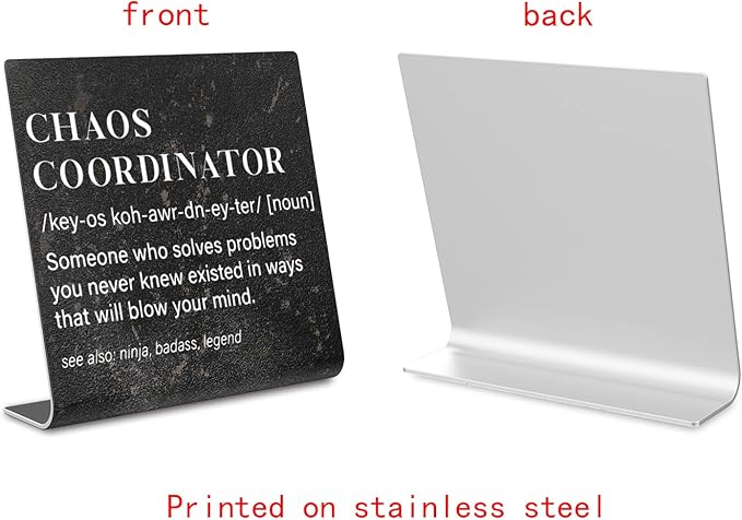 Chaos Coordinator Sign, Funny Office Desk Decor for Women, Men, Coworker, Mom, Friends, Boss, Lady, Decoration On Shelf Table Desk for Living Room Home Office dksg7