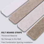 Vuzvuv 8 pcs Bulletin Board Bar Strips No Adhesive Backing with Glue Points ，Self Adhesive Cork Board for Wall，Felt Pin Board for School，Office Decor(Mix-Brown)