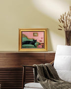 VIYYIEA Vintage Gold Framed Wall Art for Living Room, Black Cat Canvas Prints Home Decor, Oil Painting Picture, Bedroom Wall Decor Gifts for Friends or Family -【Lying Cat】-(10L x 8W)