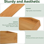 Bamboo Drawer Organizer 4"*4"*2", Bamboo Storage Box for Clothes, Dresser Makeup, Kitchen Utensil, Office Supplies