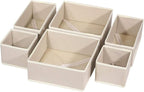 DIOMMELL 6 Pack Foldable Cloth Storage Box Closet Dresser Drawer Organizer Fabric Baskets Bins Containers Divider with Drawers for Clothes, Underwear, Bras, Socks, Lingerie, Clothing