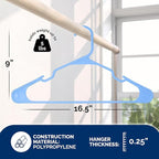 Plastic Hangers 50 Pack - Space Saving Clothes Hangers, Made in USA, Durable & Strong Plastic Shirt & Coat Hanger with Notches & Shoulder Grooves, Non-Slip Clothing Hangers | Victory Blue