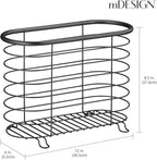 mDesign Newspaper and Magazine Rack for Bathroom, Office, Entryway - Matte Black