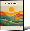 Yayoi Kusama1986 Wall Art Japanese Gallery Exhibition Wall Decor Yayoi Kusama Poster Abstract Landscape Canvas Print for Japanese Home Bedroom Decorations Artwork12x16in Black Framed