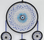 Handmade Evil Eye Dream Catcher for Home Decor, Jiyamony Black Dream Catchers for Adults Bedroom Wall Hanging Decoration with a Evil Eye Car Charm Gift
