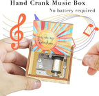 You are My Sunshine Music Box, for Mom Wife Mother Girlfriend, Hand Crank Vintage Wood Engraved Musical Boxes for Birthday Christmas Mothers Day Anniversary Valentine's Day
