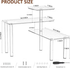 Sezanrpt Clear Countertop Corner Organizer Shelf 16.9x16.9x15.6 inch, 3 Tier Acrylic Organizer Corner Shelf for Bathroom, Kitchen, Study Room, Spice Jars, Coffee Bar, Dresser Table, Books