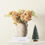Ceramic Flower Vase Home Decor - 7.6 Inch Farmhouse Rustic Table Vases with Handle Living Room Decoration Decorative Vintage Pottery for Kitchen Shelf Coffee Dining Bookshelf Fireplace Centerpiece