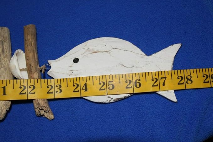 Natural Driftwood Beach Mobile, Coastal Wood Sea Turtle Fish - Beach Gems - 6 mobiles