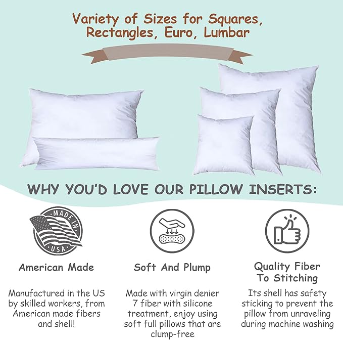 Pillowflex Synthetic Down Pillow Insert - 22x32 Down Alternative Pillow, Ultra Soft Oversized Queen Bed Sleeping Pillow, Large Rectangle Sham - 1 Decorative Pillow Form