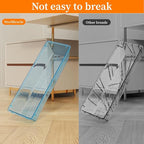 32 PCS Clear Plastic Drawer Organizer Set, 4-Size vanity organizer Trays and Storage Bins for Makeup, Jewelry and Gadgets in Bedroom, Bathroom and Office, Clear Sea Blue