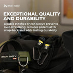 Iron Neck Resistance Band, Durable Exercise Band with Steel Carabiners for Neck Training, Strength Workouts, Stretching, and Rehab