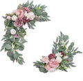 CDQL 2Pcs Wedding Welcome Sign Floral Decoration,Artificial Flower Swag Wedding Arch Decor, Wedding Flower Swag for Wedding Ceremony and Reception Arrangement (Pink)
