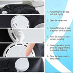 Professional Vacuum Bags with Built-in Pump, 30L Vacuum Seal Bags with See-through Window, Space Saver Bags for Clothing Travel IP67, Reusable Compression Bag (Silver White 1PC)