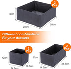 uxcell 1 Set Foldable Cloth Storage Box, 6 Slots Fabric Socks Underwear Drawer Dividers Organizers Baskets Bins for Clothes Socks Scarves Ties, Dark Gray