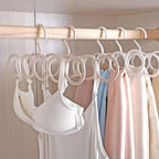 ﻿﻿﻿﻿﻿﻿﻿﻿﻿﻿﻿7-Piece Multifunctional Scarf Organizer for Belt, Waistband, and Tie Holder, 5-Ring Hole Slots Design to Save Space | Essential for Home Wardrobes | Storage Tool for Housewives (White)