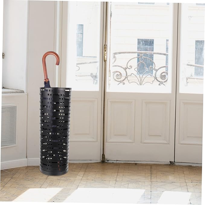 OUNONA Umbrella Bucket Umbrella Bin Umbrella with Storage Umbrella Stand Base Umbrella for Rain Umbrella Umbrella for Chair Drainers Umbrella Holder Metal Iron Bucket Wrought Iron Black