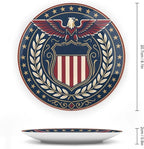 250th Anniversary Decorative Plates 8 Inch Eagle Patriotic Decorations Commemorative Plates with Stand Independence Day 4th of July Veterans Day