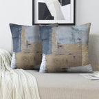 Brown Gray Abstract Art Artwork Pillow Cover, Gallery Modern Decorative Throw Pillows Cushion Cover for Bedroom Sofa Living Room 18 x 18 Inch Set of 2