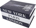 3 PCS Faux Decorative Books for Home Decor-Coffee Table Books Decor-Aesthetic Fake/Faux Books for Decoration,libros Decoration for Coffee Table, Shelf Accessories (3-Paris London Newyork kiss)