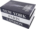 3 PCS Faux Decorative Books for Home Decor-Coffee Table Books Decor-Aesthetic Fake/Faux Books for Decoration,libros Decoration for Coffee Table, Shelf Accessories (3-Paris London Newyork kiss)