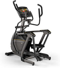 Matrix Fitness E50 Elliptical with XIR | 16" Touchscreen (WiFi+BT+HDMI) | Low Impact Workouts, Full Body Cardio, High Calorie Burn | Space Saving Compact Design, Suspension Elliptical