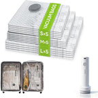 15 Pack Vacuum Bags for Travel with Rechargeable USB Pump,Space Saver Vacuum Storage Bags for Luggage and Suitcase,Portable Seal Bags for Clothes and Clothing Travel