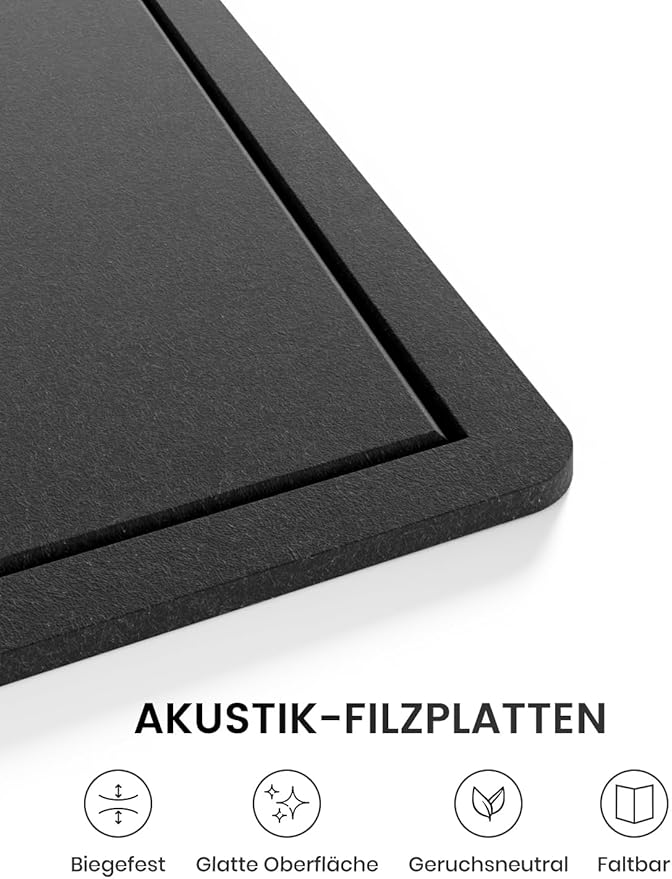 Fluxynara Large Bulletin Board, 47.2" x 35.4" Cork Board Alternative with 24 Safe Removable Adhesive Tabs, Foldable Felt Pin Board for Home Office, Classroom, Bedroom,Entryway for Walls—Black