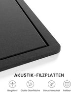 Fluxynara Large Bulletin Board, 47.2" x 35.4" Cork Board Alternative with 24 Safe Removable Adhesive Tabs, Foldable Felt Pin Board for Home Office, Classroom, Bedroom,Entryway for Walls—Black