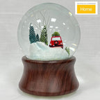 Ashfield & Harkness Red Truck Special Delivery Decorative Wind Up Music Box Gifts Snow Globe with LED Battery Operated Light