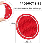 COCASES Car Coasters, 4 Pack Vehicle Bling Car Coaster, Universal Rhinestone Coaster for Cup Holders, Car Interior Accessories Silicone Car Coasters for Women(2.75'' Red, White Crystal Circle)