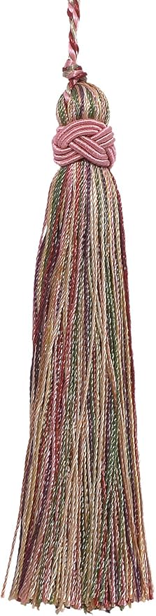 DÉCOPRO 4" (10cm) Decorative Hand-Crafted Tassel | Craft Tassel (ITS) Berry Patch Red Multicolor #4260 (Dark Red Forest Green White Gold) Sold Individually