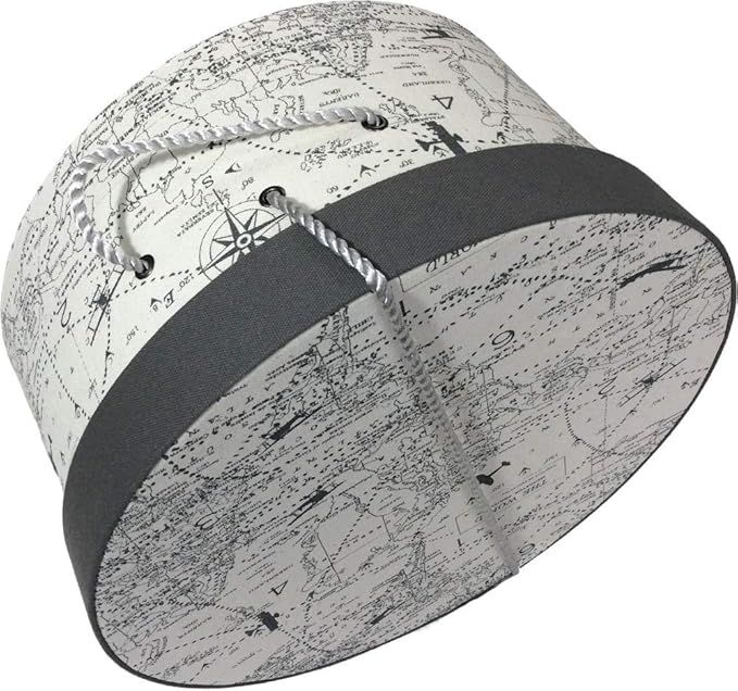 Sarah's Hat Boxes Classic Travel Hat Box – 14.75" x 7.5" (Dia. x Ht.) Handmade in USA – Odorless Non-Toxic Adhesive, Cording Handle – Premium Storage for Hats & Accessories