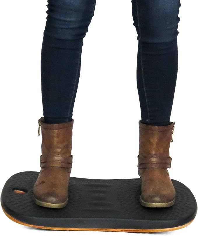 Balance Board for Standing Desks | Bentwood Frame with Comfortable Padding makes the perfect Anti Fatigue Mat or Floor Comfort Mat at your Stand Up Desk (Black, 20" Wide)