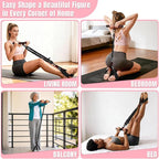 Upgraded Multifunction Pedal Resistance Band with Handle, 3 Tube Adjustable Resistance Bands for Abdomen, Waist, Arm, Core/ABS, Leg Workout - Sit Up Exercise Equipment for Women