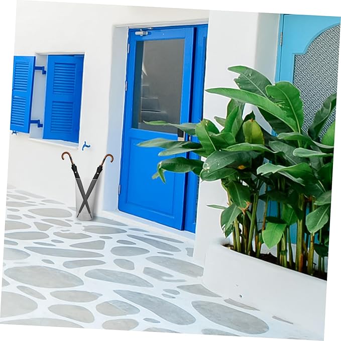 SOLUSTRE Round Umbrella Holder Waterproof Plastic Umbrella Storage Container for Entryway Large Capacity