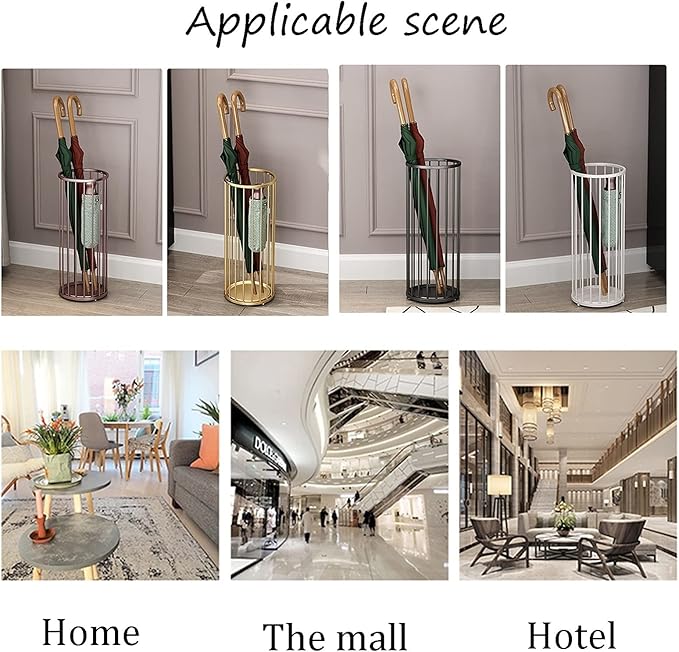 WXYZ Bronze Iron Umbrella Stand, Compact Home Corridor Business Umbrella Bucket, Hollowout Umbrella Basket, 58x24cm