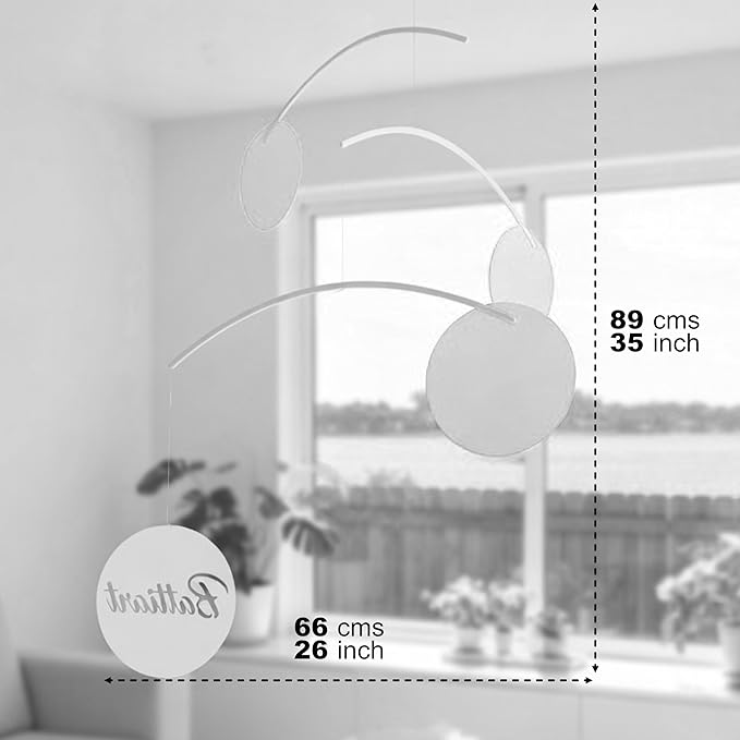 Solar Trio Hanging Mobile – Modern Kinetic Art, Minimalist Ceiling Decor