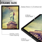 100% Solid Wood 11x15 Picture Frame Set of 2, Black Frame for 11 x 15 Inch Picture Poster Photo, Light Weight 11 by 15 HQ Matte Black Frame for Wall - 2 Pack/Black/11 x15
