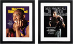 Goldfinch 2 Packs Sports Magazine Frames Displays Magazines Measuring 8.5 x 11.25 or 8.25 x 11 inches with Double White Core Matting, Deep Frame Moulding, with Installed Hanger