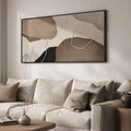 Cuspin Extra Large Neutral Abstract Wall Art for Living Room, Horizontal Brown Beige Canvas Prints Paintings with Rope, Modern Minimalist Pictures for Bedroom Dining Room Hallway Wall Decor, 30x60 In