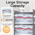 Grey 5-Tier Hanging Closet Storage Organizer - Space-Saving Dual-Row Foldable Shelves with 3 Hooks, Wardrobe Organizer for Dorm, Bedroom, Clothes and Accessories