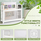 White Magazine Holder, Metal Magazine Rack Floor, Magazine Storage Basket, Mesh Magazine File Holder, Magazine Holders for Shelves，Magazine Stand for Desk, Folder Organizer Bin for Magazines
