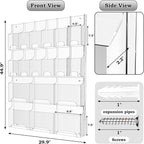 Acrylic Brochure Pamphlet Holder, 6 Magazine Holders and 12 Pamphlet Holders, Clear Brochure Display Holder Wall Mount, Trifold Flyer Rack, Literature Storage Rack for Home, Offices, Waiting Room