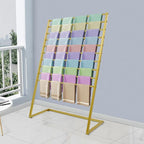 Scarf Organizer, Metal Hijab Organizer, 10 Tier Scarf Holder Hanger for Multiple Scarves, Freestanding Hijab Stand Belt Pants Hanging Rack for Home, Commercial, Clothing Store (Gold, 100cm)