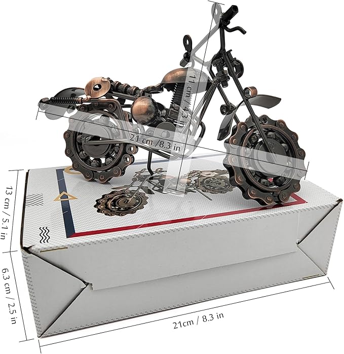 Tipmant Antique Vintage Motorcycle Model Retro Iron Metal Bicycle Vehicle Office Home Décor Room Desk Decoration Ornaments Handmade Handcrafts Collections