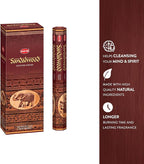 HEM Sandalwood Incense Sticks – 120 Count (Pack of 6 Boxes) – Classic Sandalwood Aroma Incense for Meditation, Yoga & Home Fragrance