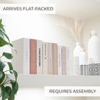 Beautiful Decorative Books - Set of 9 Boxes Enhance Your Coffee Table, Bookshelf or Mantel Shelf Decor - Aesthetic Fake/Faux Books for Modern Home Decoration, Photo Storage and as a Keepsake Box