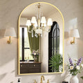 Sweetcrispy 26.5"x38" Arched Gold Bathroom Mirrors for Wall, Bathroom Mirrors for Over Sink, Metal Framed with HD Shatter-Proof Glass for Entryway, Living Room, Bedroom, Home Decor