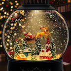 AOMIL Christmas Snow Globe Lantern with Music & Timer - USB/Battery Operated LED Glittering Globe, Snow Globe Decor for Home Holiday (Reindeer)
